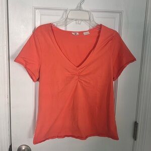 Coral Levi’s V-Neck Short Sleeve Shirt